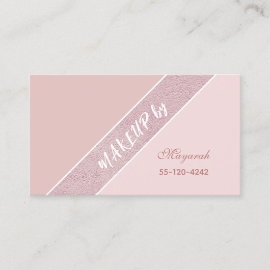 Soft Pink Simple Makeup Visitenkarte (Vorderseite)