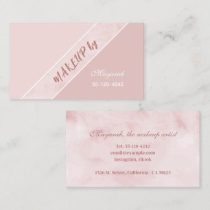 Soft Pink Simple Makeup Visitenkarte