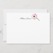 Soft Pink Single Blume Personalisiert Mitteilungskarte (Vorderseite)
