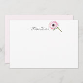 Soft Pink Single Blume Personalisiert Mitteilungskarte (Vorne/Hinten)