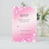 Soft Pink Snowflakes UAWG RSVP Karte (Stehend Vorderseite)
