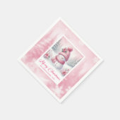 Soft Pink Snowman Winter Scene Christmas Napkins Serviette (Ecke)