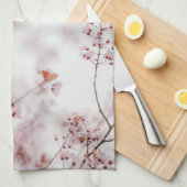 Soft Pink Spring Blossoms, Minimal Floral Geschirrtuch (Viertel Falte)