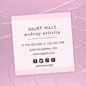 Soft Pink Square Business Card Quadratische Visitenkarte