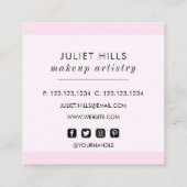 Soft Pink Square Business Card Quadratische Visitenkarte (Rückseite)