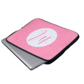 Soft Pink Squiggly Squares Personalized Initial Laptopschutzhülle (Vorne Knopf)
