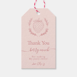 Soft Pink Strawberry Minimalistisch Birthday Favor Geschenkanhänger