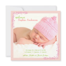 Soft Pink Swirl Baby Girl Foto Birth