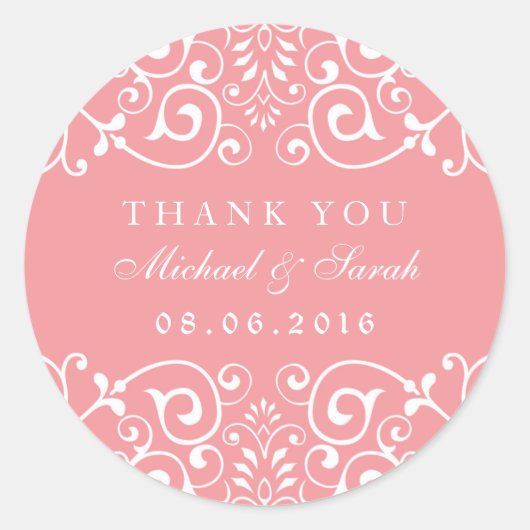 Soft Pink Swirl Blume Brautparty Günstige Sticker (Vorderseite)