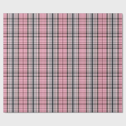 Soft Pink Tartan Plaid Seamless Pattern Geschenkpapier (Flach)