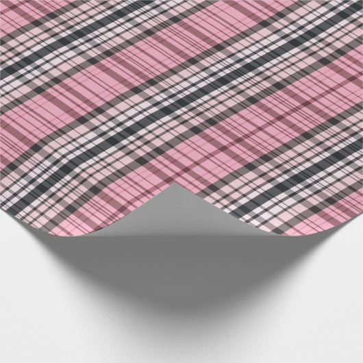 Soft Pink Tartan Plaid Seamless Pattern Geschenkpapier (Ecke)