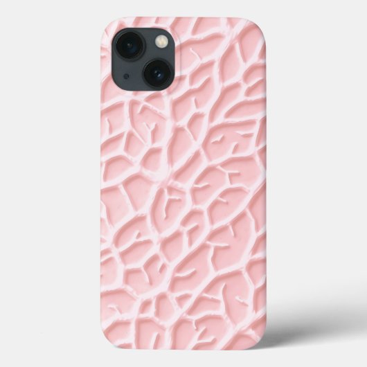 Soft Pink Texture iPhone Case with Organic Lines (Rückseite)
