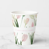 Soft Pink Tulip Bridal Shower Pappbecher (Vorderseite)
