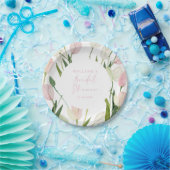 Soft Pink Tulip Bridal Shower Pappteller (Party)