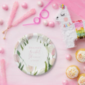 Soft Pink Tulip Bridal Shower Pappteller (Party)