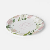 Soft Pink Tulip Bridal Shower Pappteller (Schrägansicht)