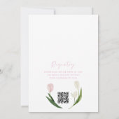 Soft Pink Tulip QR Code Bridal Shower Einladung (Rückseite)