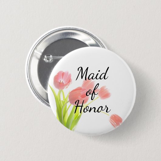 Soft Pink Tulips aus Ehre Button (Vorne & Hinten)