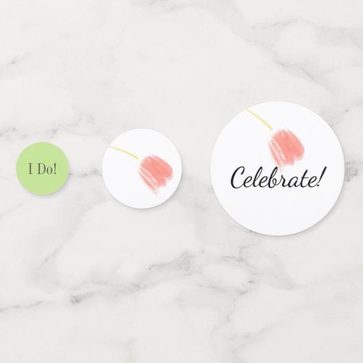 Soft Pink Tulips Bridal Konfetti (Rückseiten)