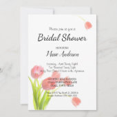 Soft Pink Tulips Dusche Einladung (Vorderseite)