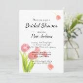 Soft Pink Tulips Dusche Einladung (Stehend Vorderseite)