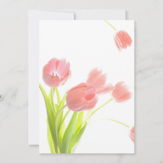 Soft Pink Tulips Dusche Einladung (Rückseite)