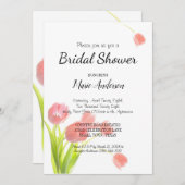 Soft Pink Tulips Dusche Einladung (Vorne/Hinten)