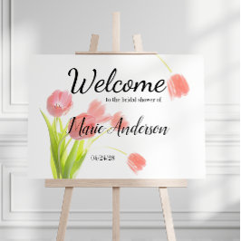 Soft Pink Tulips Floral Girl Brautparty Poster