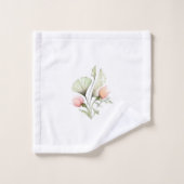"Soft Pink Tulips" Gemustertes Design Badetuch Set (Waschlappen)