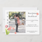 Soft Pink Tulips Verlobung Ankündigung (Vorderseite)