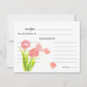 Soft Pink Tulips Wedding Rezept Card Mitteilungskarte (Vorderseite)