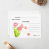 Soft Pink Tulips Wedding Rezept Card Mitteilungskarte (Vorderseite/Rückseite Beispiel)
