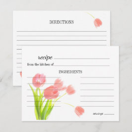 Soft Pink Tulips Wedding Rezept Card Mitteilungskarte