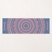 Soft Pink und Blue Mehndi Henna Mandala Yogamatte (Vorderseite (Horizontal))