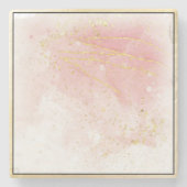 Soft Pink und Gold Square Sandstone Untersetzer (Vorderseite)