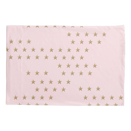 Soft Pink und Gold Star Pattern Poul für Kinderzim Kissenbezug (Rückseite-Links)