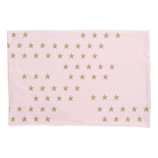 Soft Pink und Gold Star Pattern Poul für Kinderzim Kissenbezug (Vorderseite-Links)