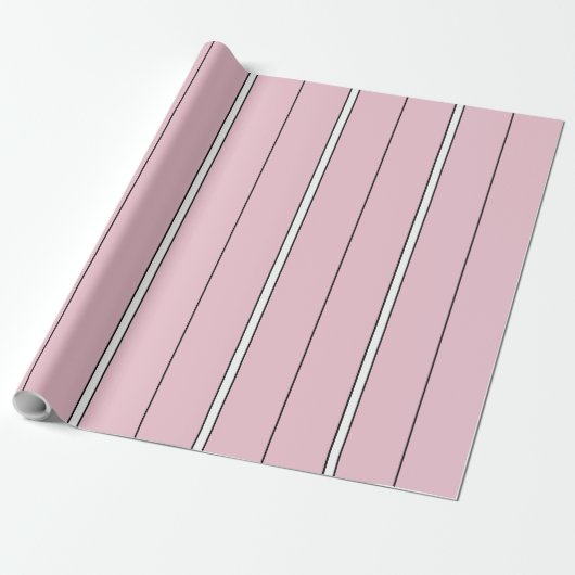 Soft Pink Vertical Stripe Pattern Minimal Geschenkpapier (Ungerollt)