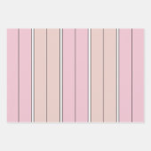 Soft Pink Vertical Stripe Pattern Minimal Geschenkpapier Set (Vorderseite 3)