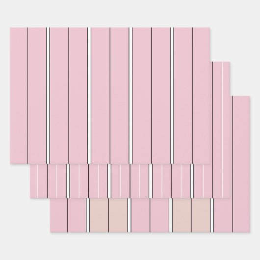Soft Pink Vertical Stripe Pattern Minimal Geschenkpapier Set (Set)