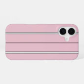 Soft Pink Vertical Stripe Pattern Minimal iPhone 16 Hülle (Rückseite (Horizontal))