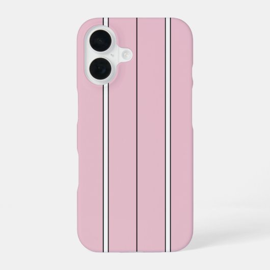 Soft Pink Vertical Stripe Pattern Minimal iPhone 16 Hülle (Rückseite)