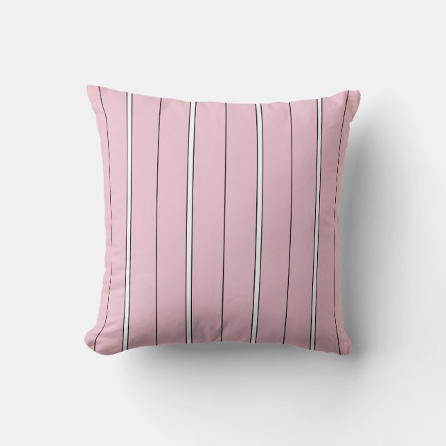Soft Pink Vertical Stripe Pattern Minimal Kissen (Vorderseite)