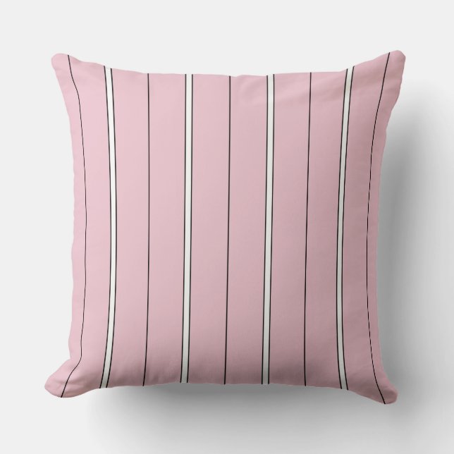 Soft Pink Vertical Stripe Pattern Minimal Kissen (Vorderseite)