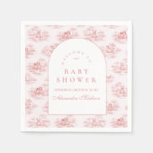 Soft Pink Vintage Baby Shower Serviette (Vorderseite)