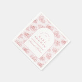 Soft Pink Vintage Baby Shower Serviette (Ecke)
