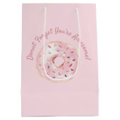 Soft Pink Wasserfarbe Donut Vergessen Sie Phantast Mittlere Geschenktüte (Rückseite)