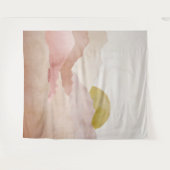 Soft Pink Watercolor Berge Landschaftsbild Tapeste Wandteppich (Vorderseite (Horizontal))