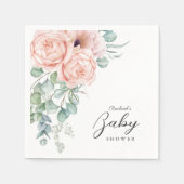 Soft Pink Watercolor Floral Girl Babydusche Serviette (Vorderseite)