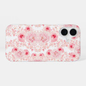 Soft Pink Watercolor Rose Seamless Pattern iPhone 16 Hülle (Rückseite (Horizontal))